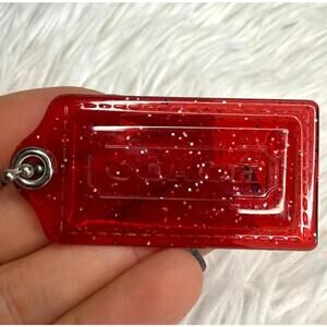 1.5" Coach Poppy Red Fob Bag Charm Hang tag Hangtag